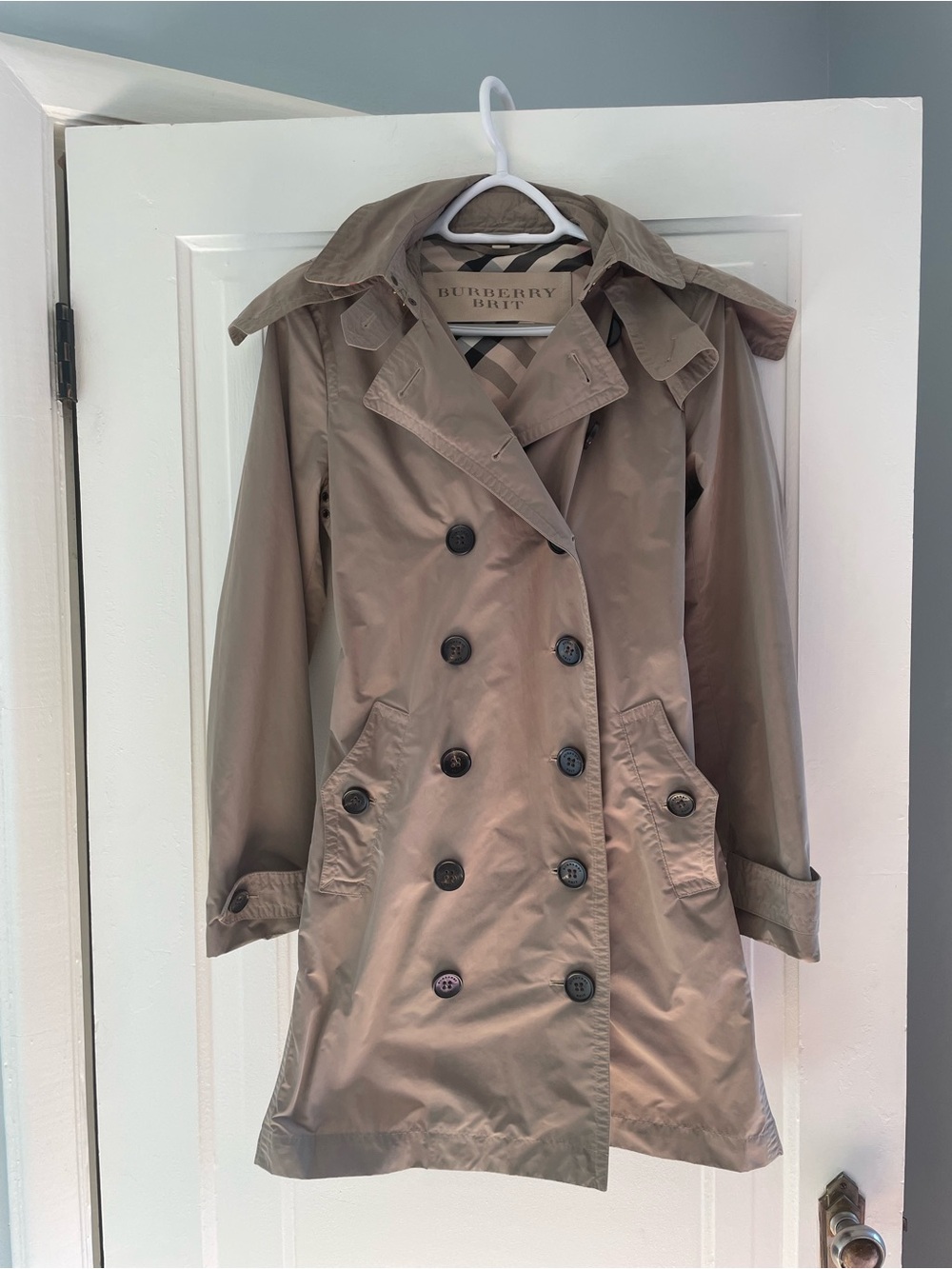 Burberry Beige Double-Breasted Trench Coat